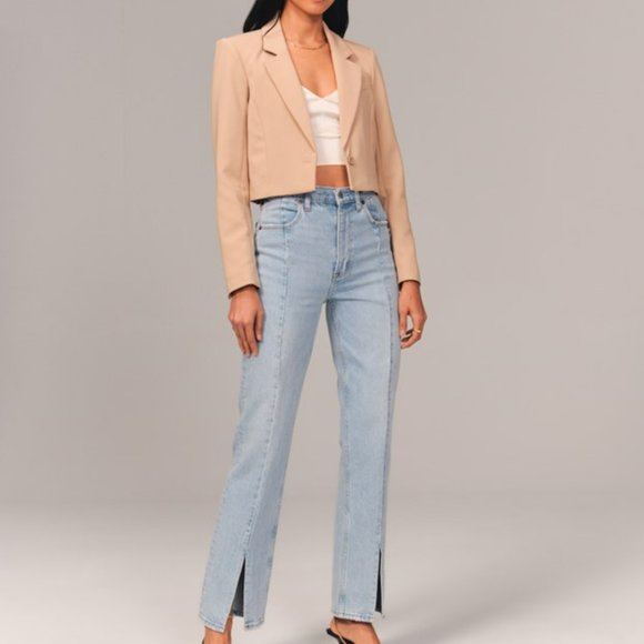 Abercrombie & Fitch Denim - Abercrombie & Fitch A&F Ultra High Rise 90s Straight Jean Front Seam size 2s